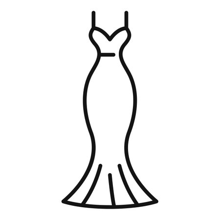 Elegant wedding dress icon outline vector. White veil. Bridal accessoriesのイラスト素材