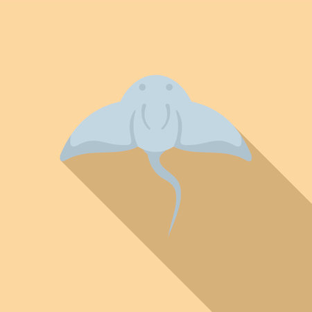 Stingray animal icon flat vector. Fish ray. Water natureのイラスト素材