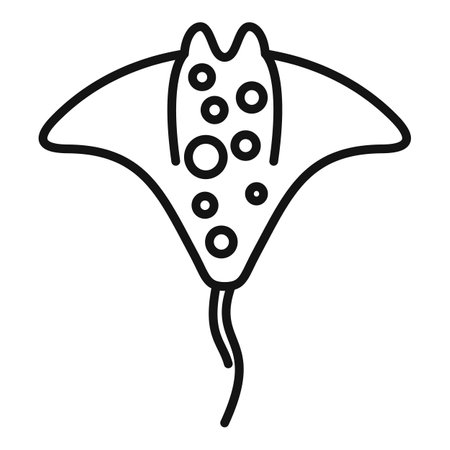 Stingray fish icon outline vector. Animal ray. Wildlife waterのイラスト素材