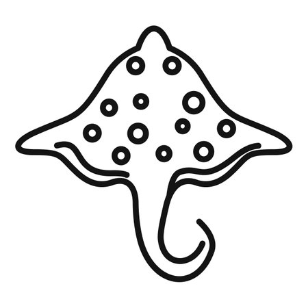 Wildlife stingray icon outline vector. Fish animal. Cute underwaterのイラスト素材
