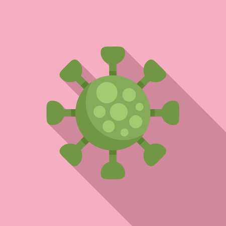 Virus icon flat vector. Bacteria medicine. Medical immuneのイラスト素材