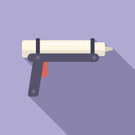 Adhesive caulk gun icon flat vector. Silicone tube. Construction homeのイラスト素材