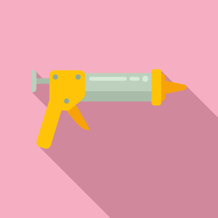 Cartridge gun icon flat vector. Silicone tube. Construction homeのイラスト素材