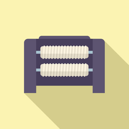 Wool roll icon flat vector. Fabric plant. Loom cottonのイラスト素材