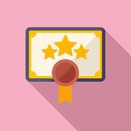 Ranking diploma icon flat vector. Best star. First victoryのイラスト素材