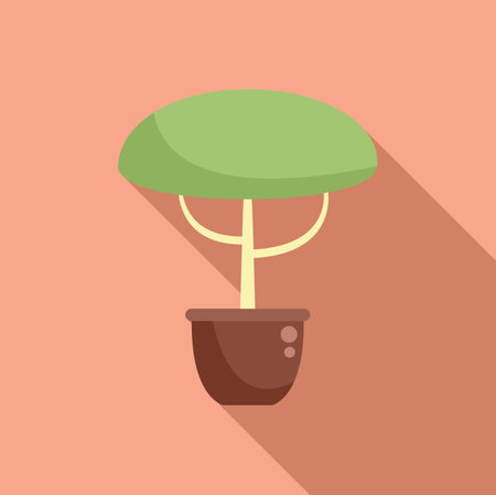 Office tree icon flat vector. House indoor. Cactus leafのイラスト素材