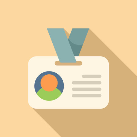 Ambassador id card icon flat vector. Social media. Strategy giftのイラスト素材