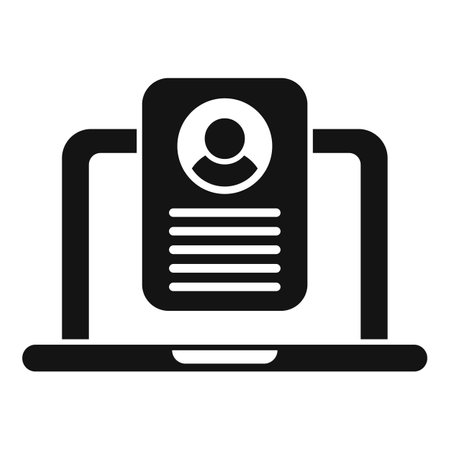 Laptop brand ambassador icon simple vector. Social media. Program boxのイラスト素材