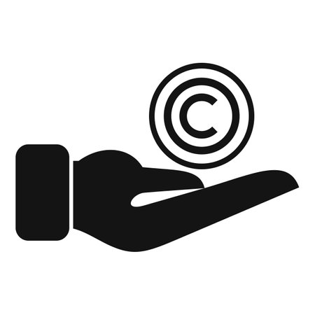 Care copyright icon simple vector. Public media. Review giftのイラスト素材