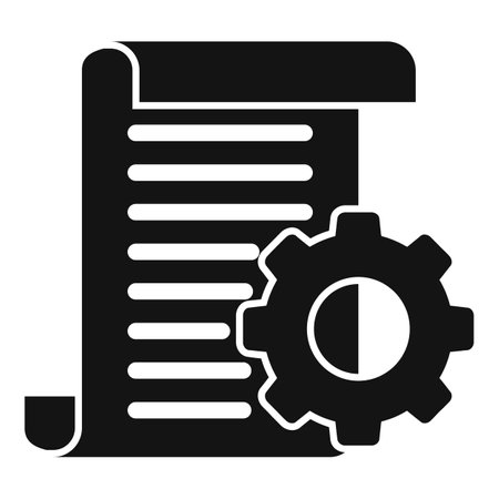 Gear project icon simple vector. Book data. Help guideのイラスト素材
