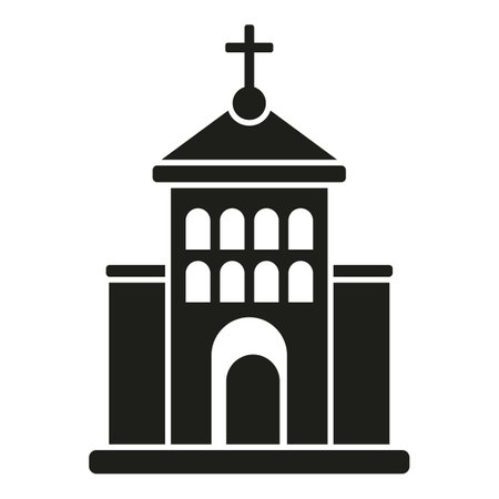 Creepy church house icon simple vector. Horror spooky. Scary nightのイラスト素材