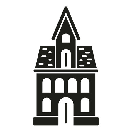 Vampire creepy house icon simple vector. Horror scary. Witch fearのイラスト素材