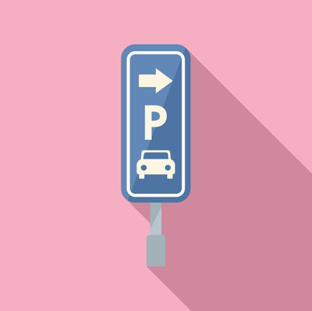 Paid parking direction icon flat vector. Car garage. Street paymentのイラスト素材