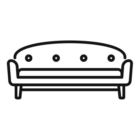Luxury sofa icon outline vector. Room furniture. Travel designのイラスト素材