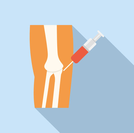 Knee injection icon flat vector. Medical disease. Health hospitalのイラスト素材