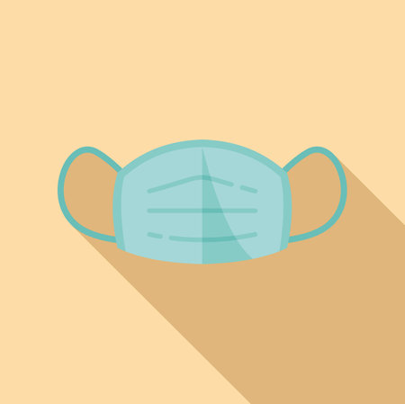 Face mask icon flat vector. Test coronavirus. Nose checkのイラスト素材