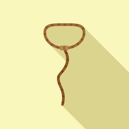 Border lasso icon flat vector. Western rope. West cordのイラスト素材