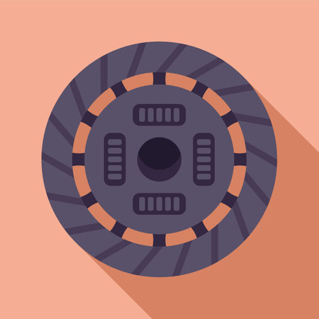 Car disk clutch icon flat vector. Plate kit. Cover repairのイラスト素材