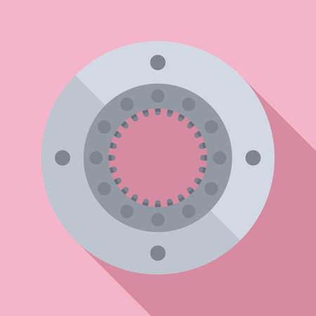 Car disk icon flat vector. Auto cover. Kit clutchのイラスト素材
