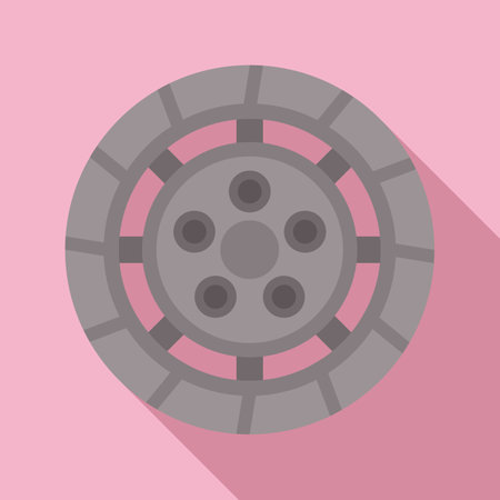 Clutch disk icon flat vector. Repair kit. Car coverのイラスト素材