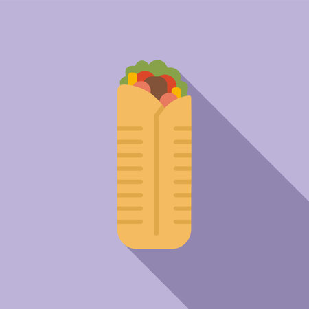 Kebab icon flat vector. Fast food. Takeaway foodのイラスト素材