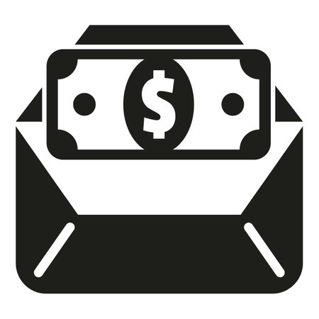 Mail cash icon simple vector. Money benefit. Business workのイラスト素材