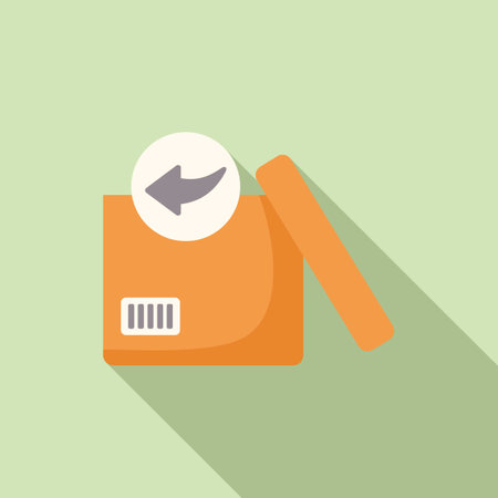 Retail box icon flat vector. Parcel product. Delivery serviceのイラスト素材