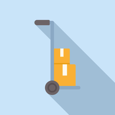 Cart retail box icon flat vector. Parcel product. Service shopのイラスト素材