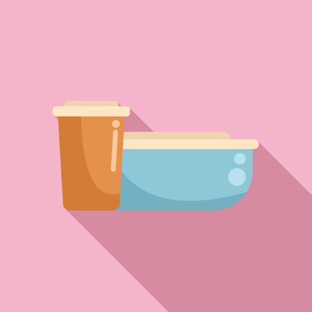Food box icon flat vector. Healthy container. Nutrition dinnerのイラスト素材