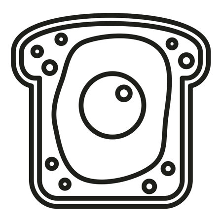 Fried egg sandwich icon outline vector. Lunch food. Kid mealのイラスト素材