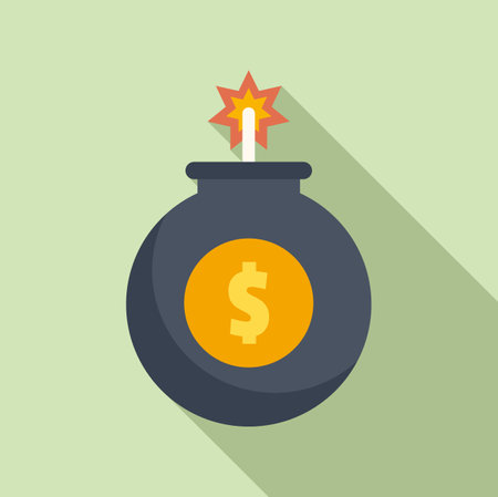 Money bomb icon flat vector. Business policy. Finance riskのイラスト素材
