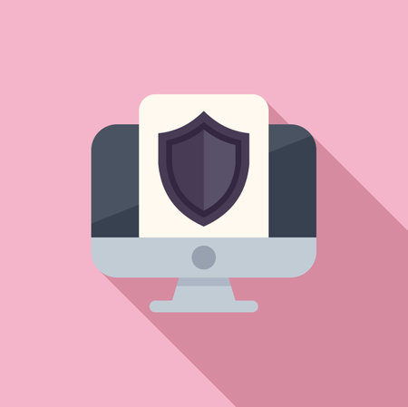 Secured online finance icon flat vector. Policy risk. Money securityのイラスト素材