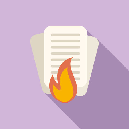 Fire rush job icon flat vector. Business work. Stress workのイラスト素材