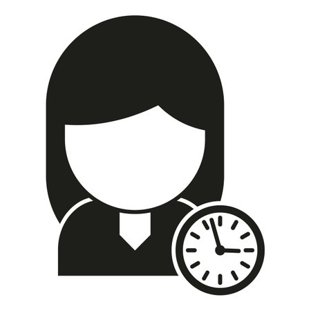 Woman rush job icon simple vector. Business work. Calendar bossのイラスト素材