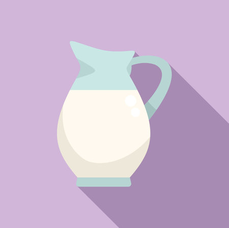 Milk jug icon flat vector. Food protein. Health productのイラスト素材