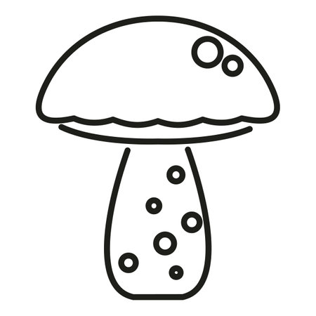 Mushroom icon outline vector. Food protein. Vitamin healthのイラスト素材