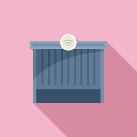 Wifi garage door icon flat vector. Automatic security. Auto parkingのイラスト素材