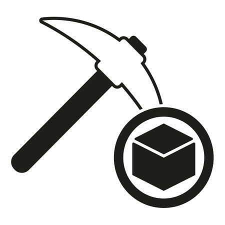 Crypto chain axe icon simple vector. Digital currency. Fintech data