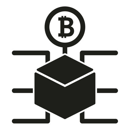 Bitcoin cube icon simple vector. Digital currency. Economy matrixのイラスト素材