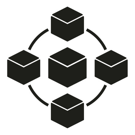 Network cube icon simple vector. Block chain. Finance dataのイラスト素材