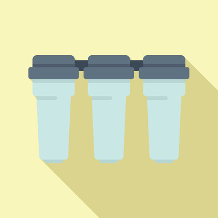 Filter ecology icon flat vector. Water treatment. Plastic containerのイラスト素材