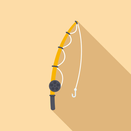 Fishing equipment icon flat vector. Travel gear. Camp tripのイラスト素材