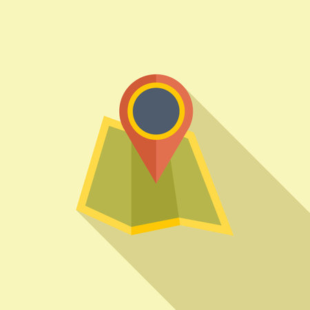 Hike map icon flat vector. Travel equipment. Hiking adventureのイラスト素材