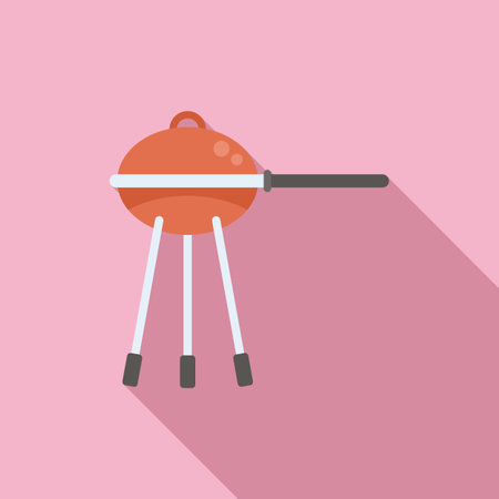 Bbq equipment icon flat vector. Travel vacation. Extreme torchのイラスト素材
