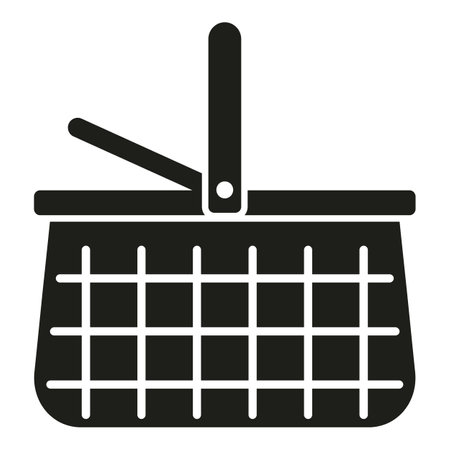 Bamboo basket icon simple vector. Picnic wicker. Empty designのイラスト素材