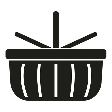 Picnic box icon simple vector. Hamper basket. Natural handleのイラスト素材