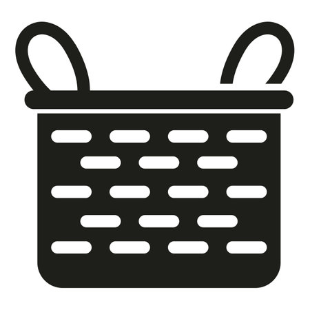 Natural wood basket icon simple vector. Picnic bag. Wooden marketのイラスト素材