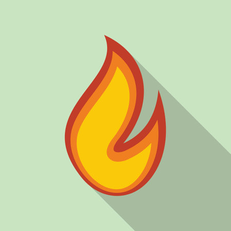 Fire flame grill icon. Flat illustration of Fire flame grill icon for web designの写真素材