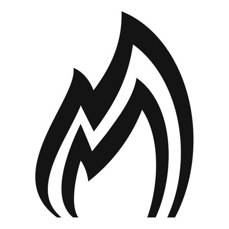 Fire flame icon. Simple illustration of Fire flame icon for web design isolated on white backgroundの写真素材