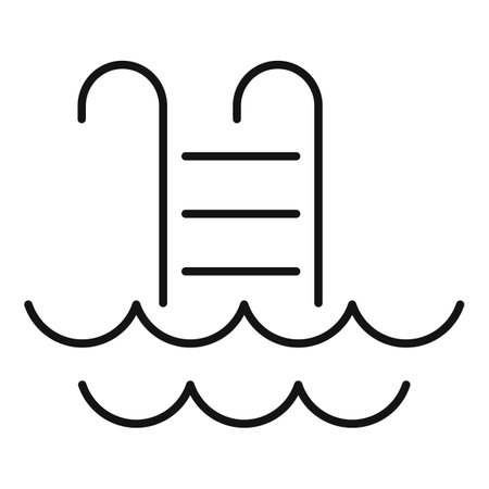 Pool ladder icon. Outline pool ladder icon for web design isolated on white backgroundの写真素材